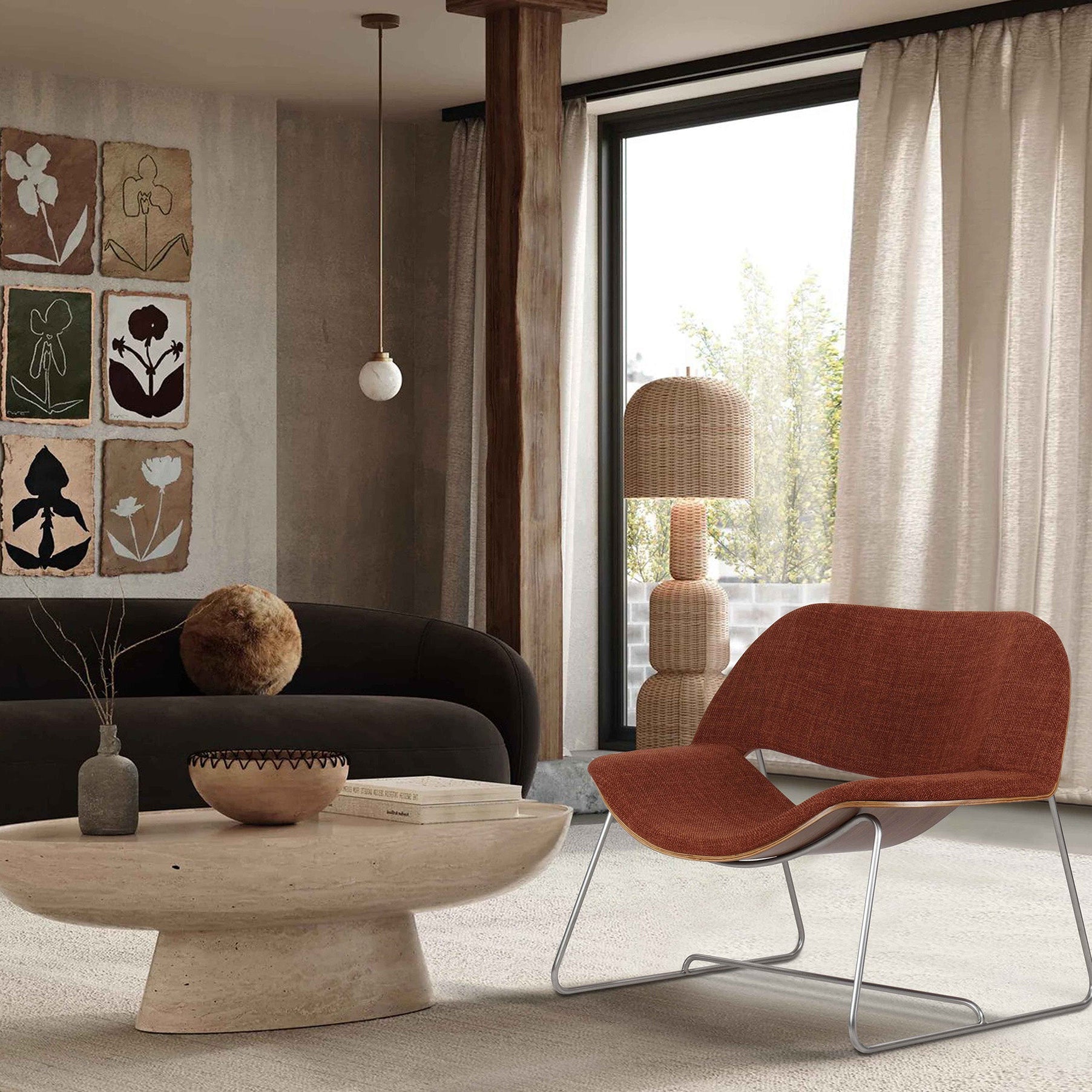 Smiley accent lounge chair for home decor