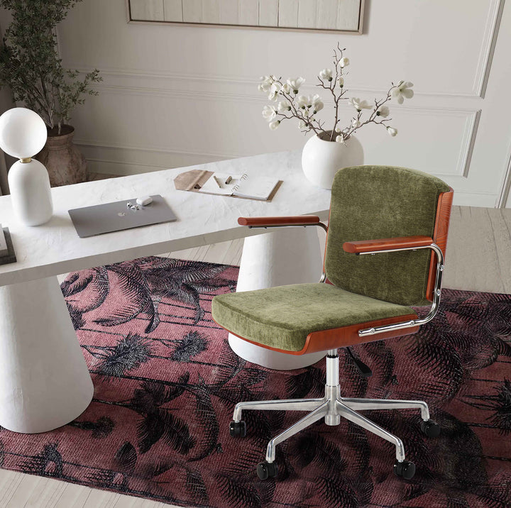 Ergonomic linen office armchair for home office
