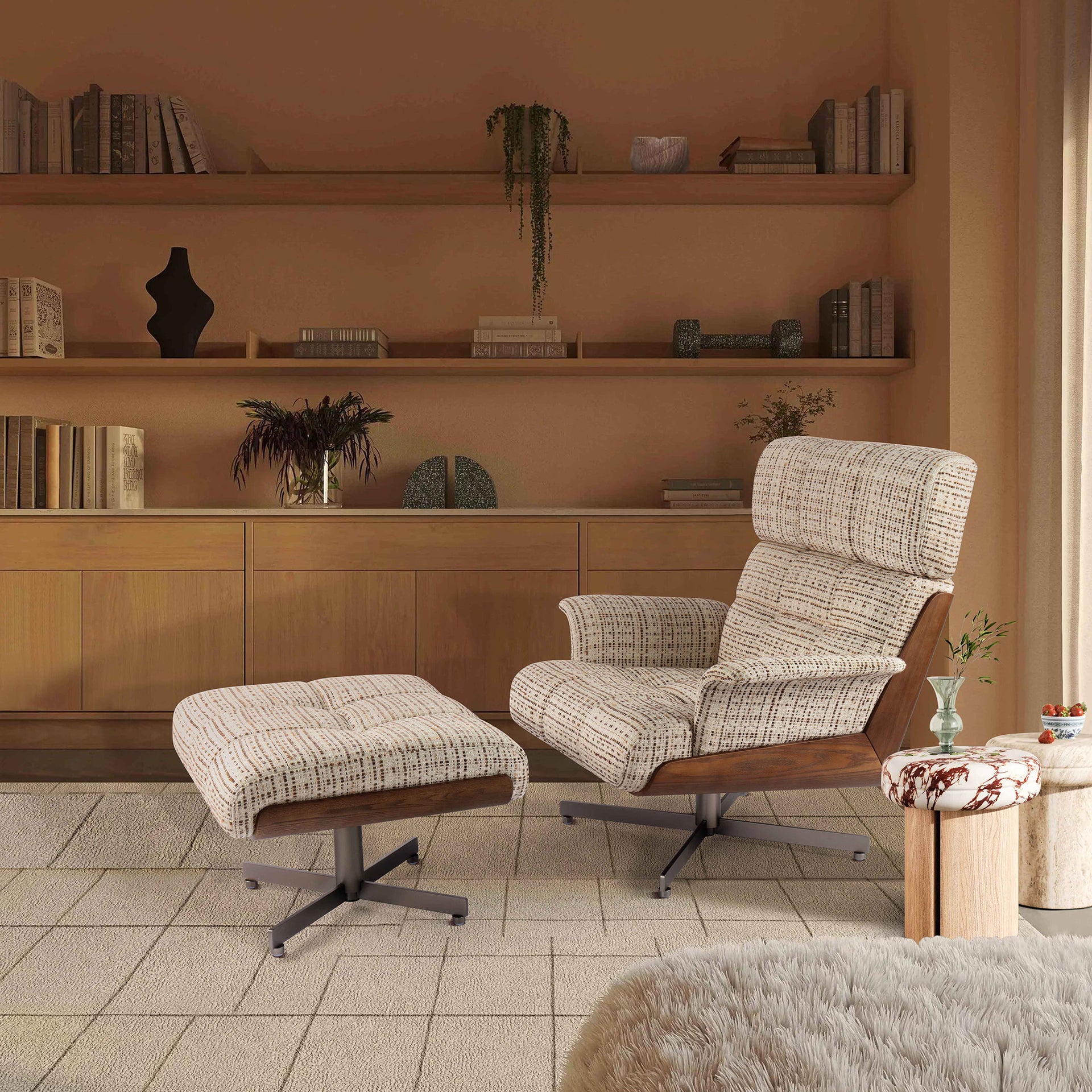 Contemporary woven lounge chair for leisure (reading/relaxing)
