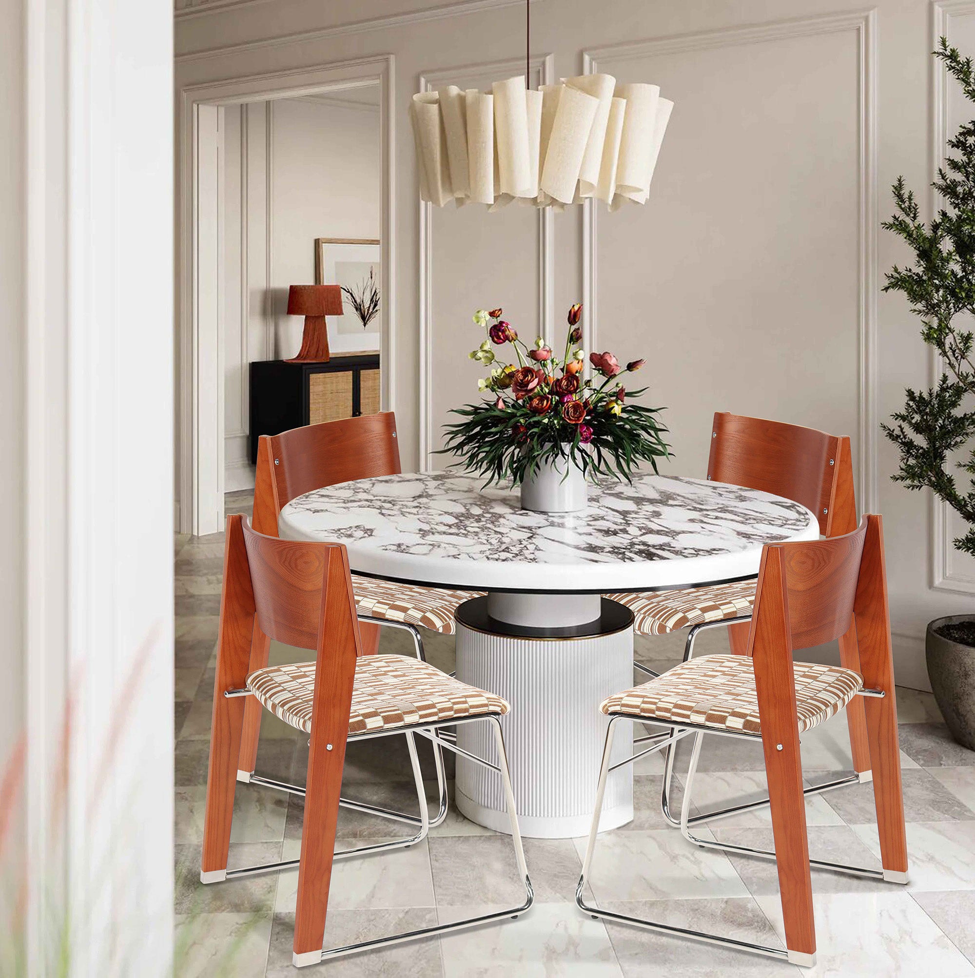 Modern Patterned Linen Chair - Ideal as a Dining Chair