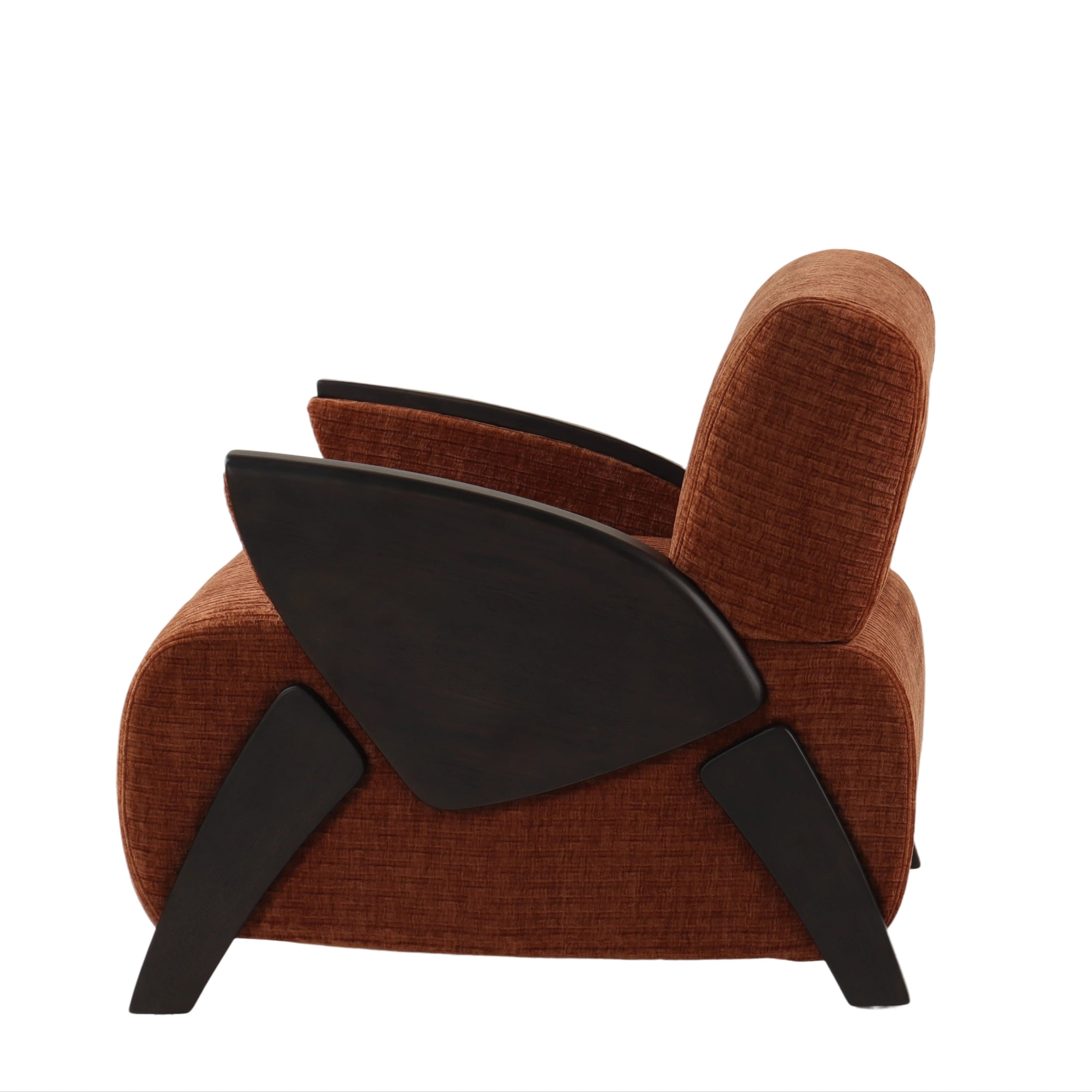 Brick Red Chenille Accent Chair - High Quality, 150kg Load Capacity