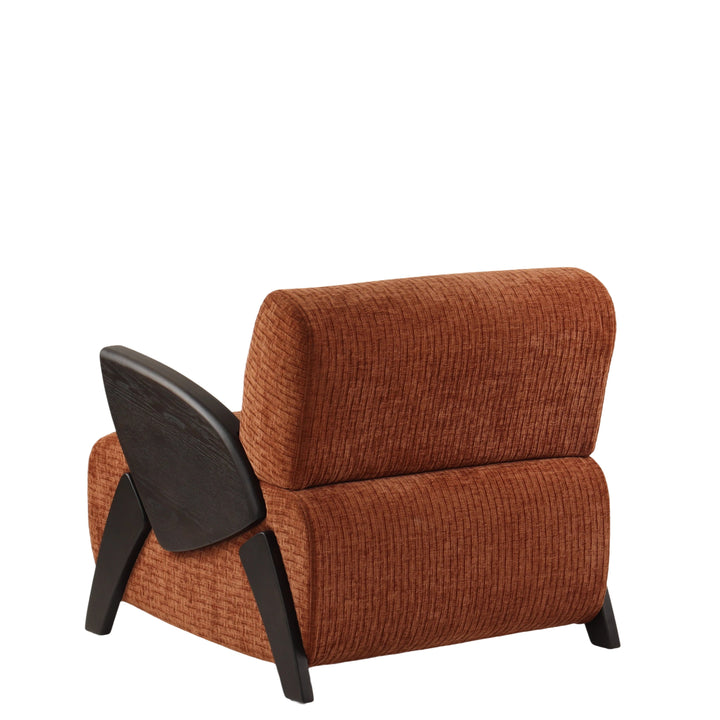 Brick Red Chenille Accent Chair - Retro Color, Modern Style