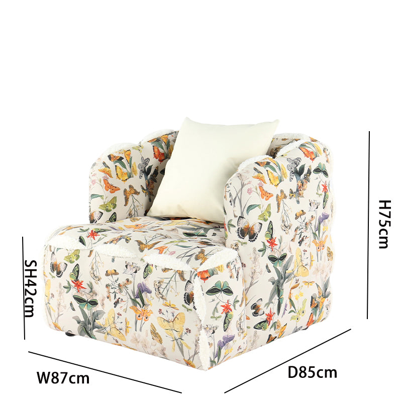 Butterfly-Flower Leisure Chair:  (Seat H42, W87, H75cm)