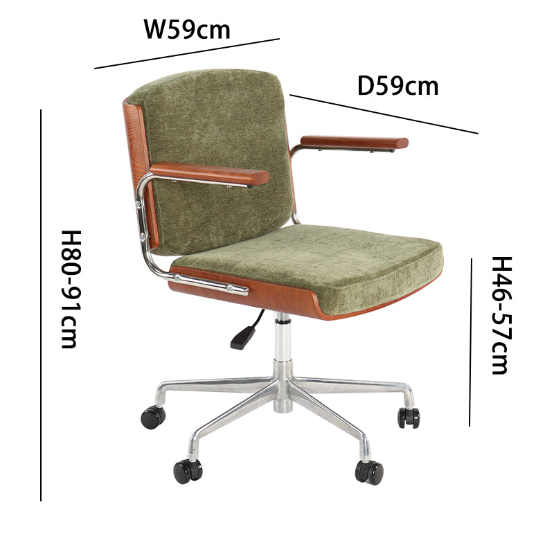 Adjustable ergonomic office chair: 80-91cm H, 46-57cm seat H, 59cm W