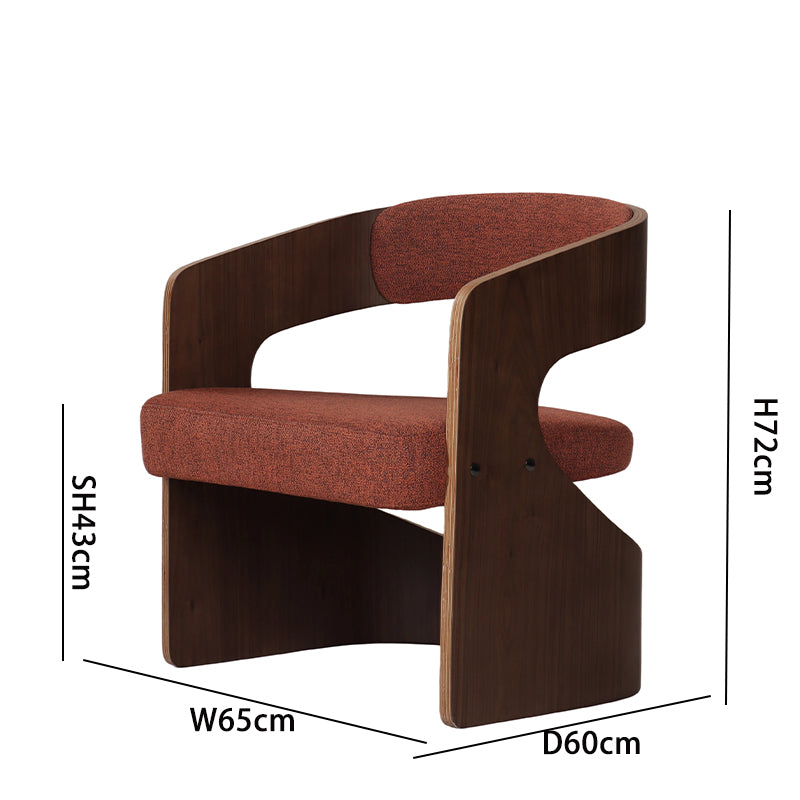 Modern Curved Art Chair - 72CM Height, 43CM Seat Height, 65CM Width