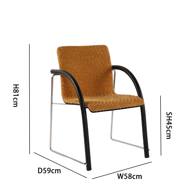  Chenille Textured Stainless Steel Modern Armchair - 81CM H, 58CM W, 45CM Seat H