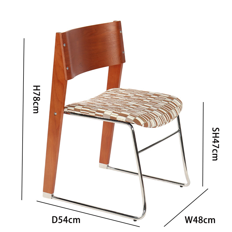 Modern Patterned Linen Chair - Total H78cm, Seat H47cm, Total W48cm