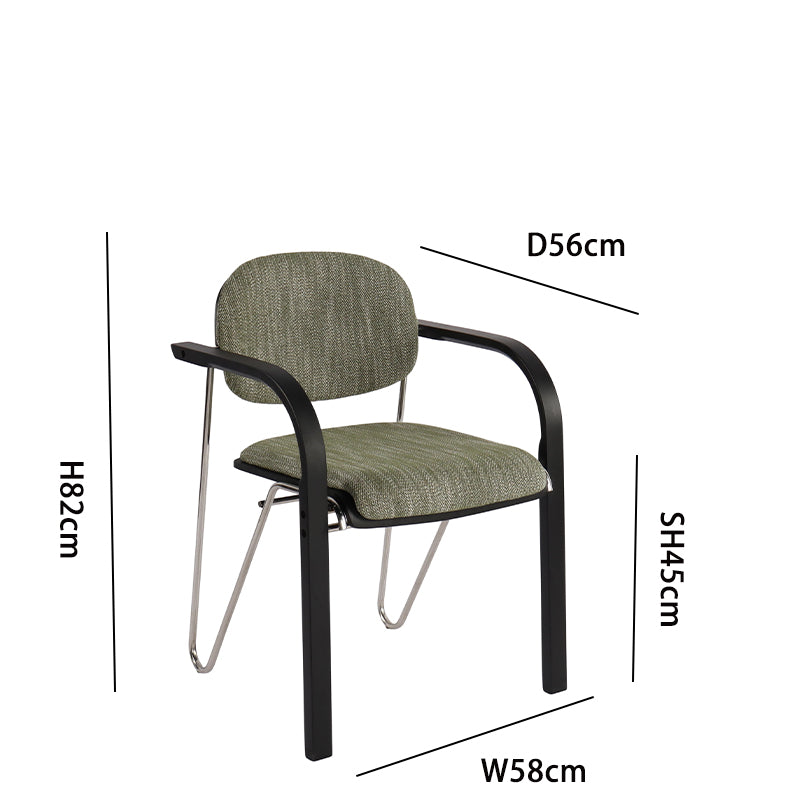 Sage Green Linen Armchair - Dimensions: 82cm H x 58cm W, Seat Height 45cm