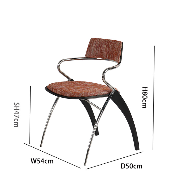 Minimalist Linen Dining Chair - Total Dimensions: 80cm(H) x 54cm(W) x 47cm(Seat Ht)