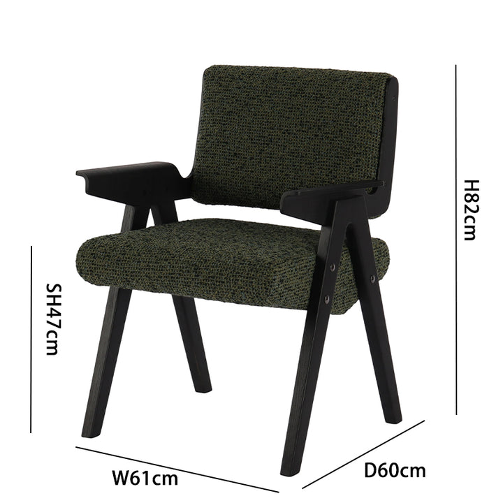 Verdant Armchair - Black Frame, 47H x 61W x 82H (cm)
