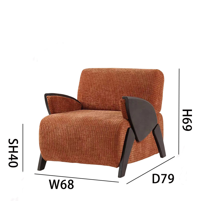 Brick Red Chenille Accent Chair - 69CM H, 40CM Seat H, 68CM W