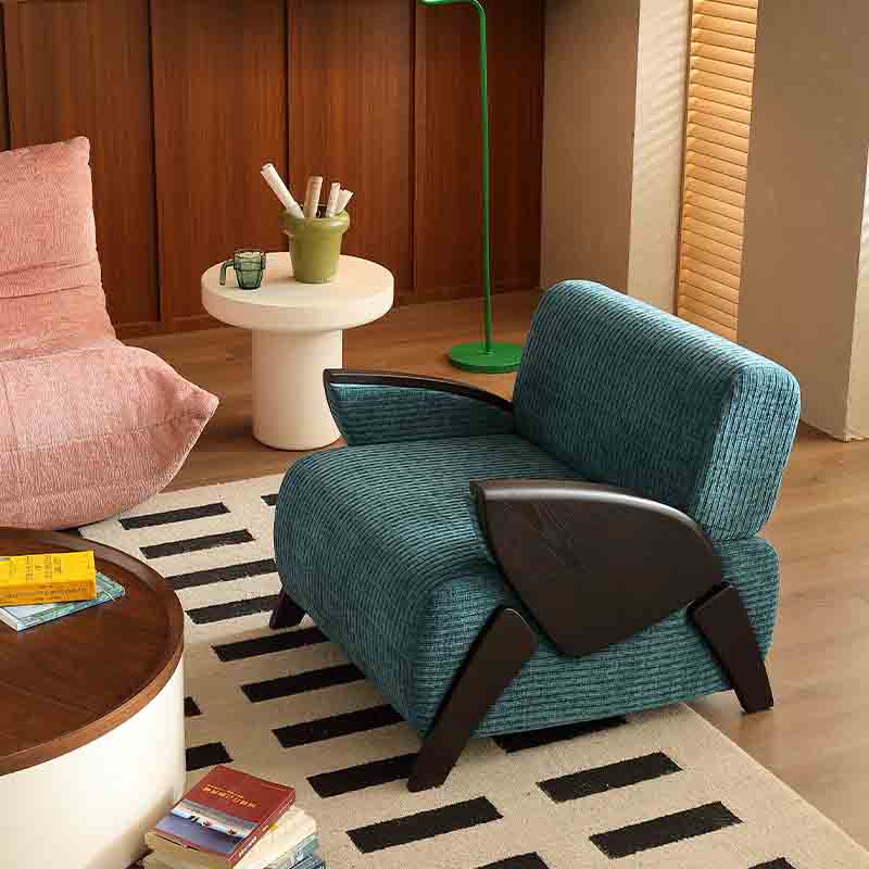 Prussian Blue Accent Chair - Living Room Display Effect