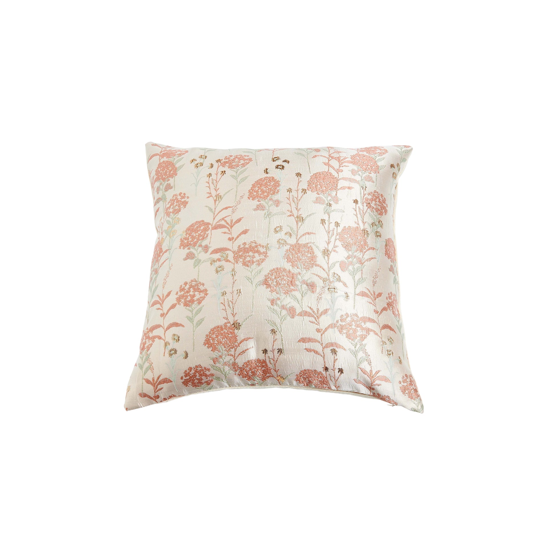 Dutch Velvet Square Decorative Pillow with Gold Wire Dandelion Jacquard