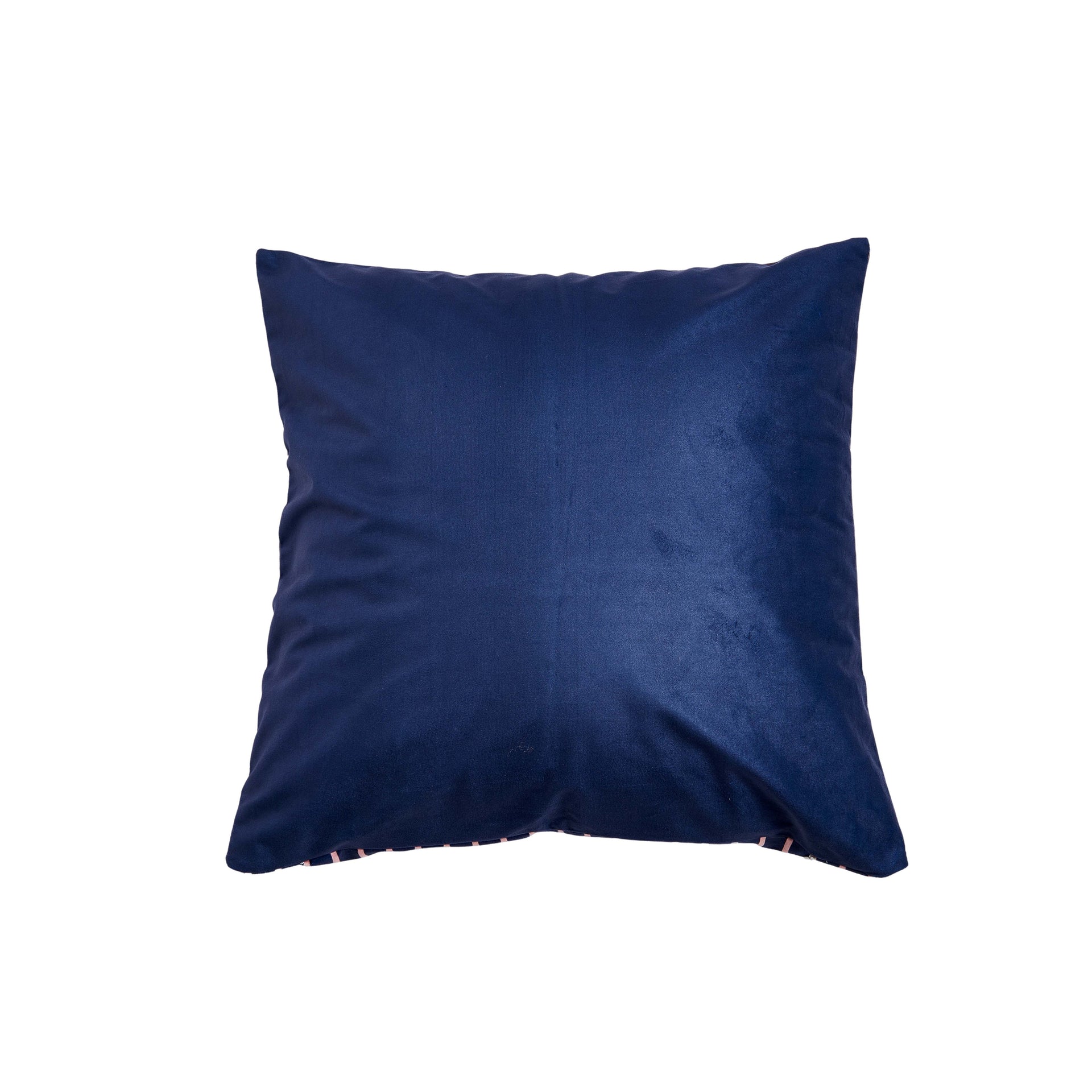 Dutch Velvet Blue Striped Square Decorative Pillow