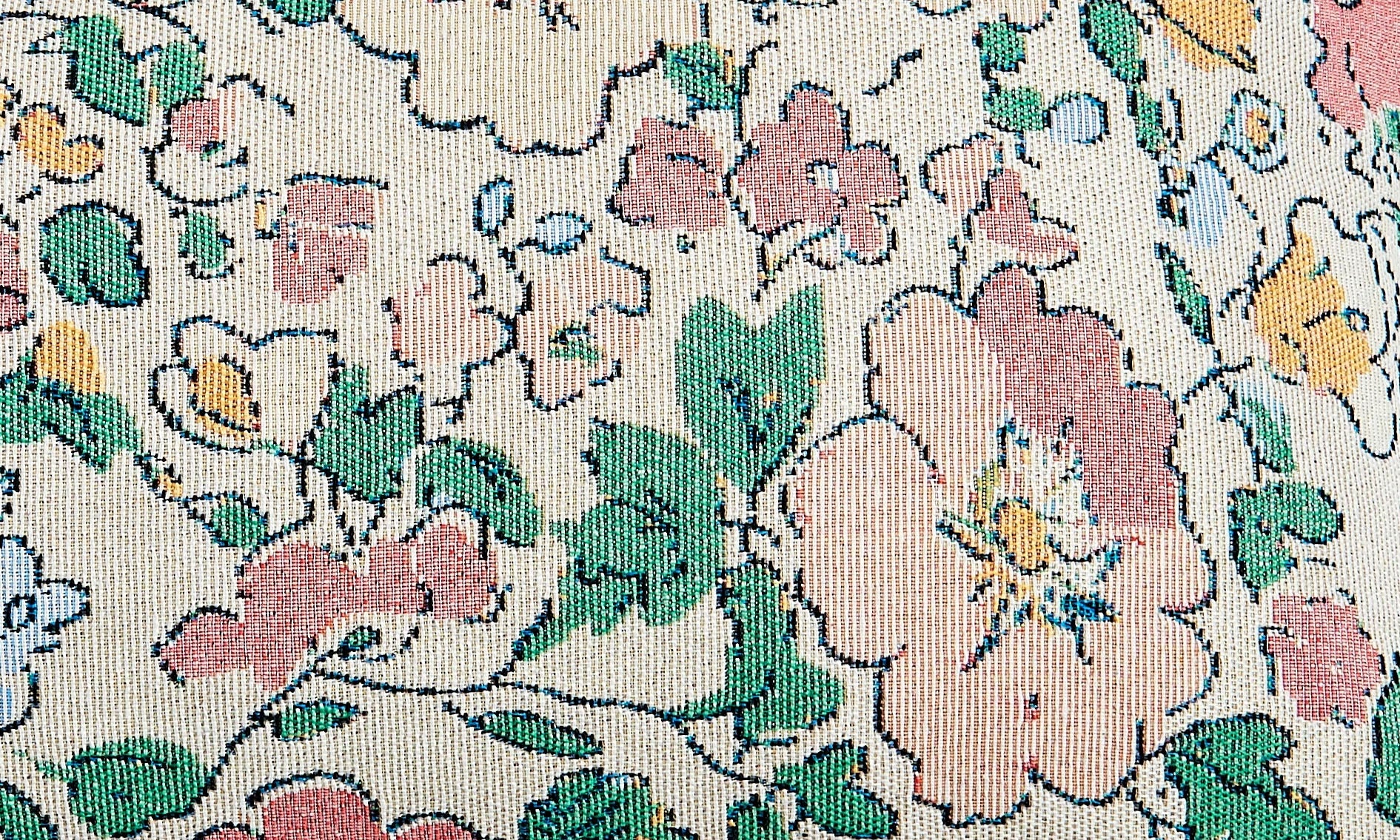 Rectangular Decorative Pillow with Cotton-Linen Thread & Floral Pattern