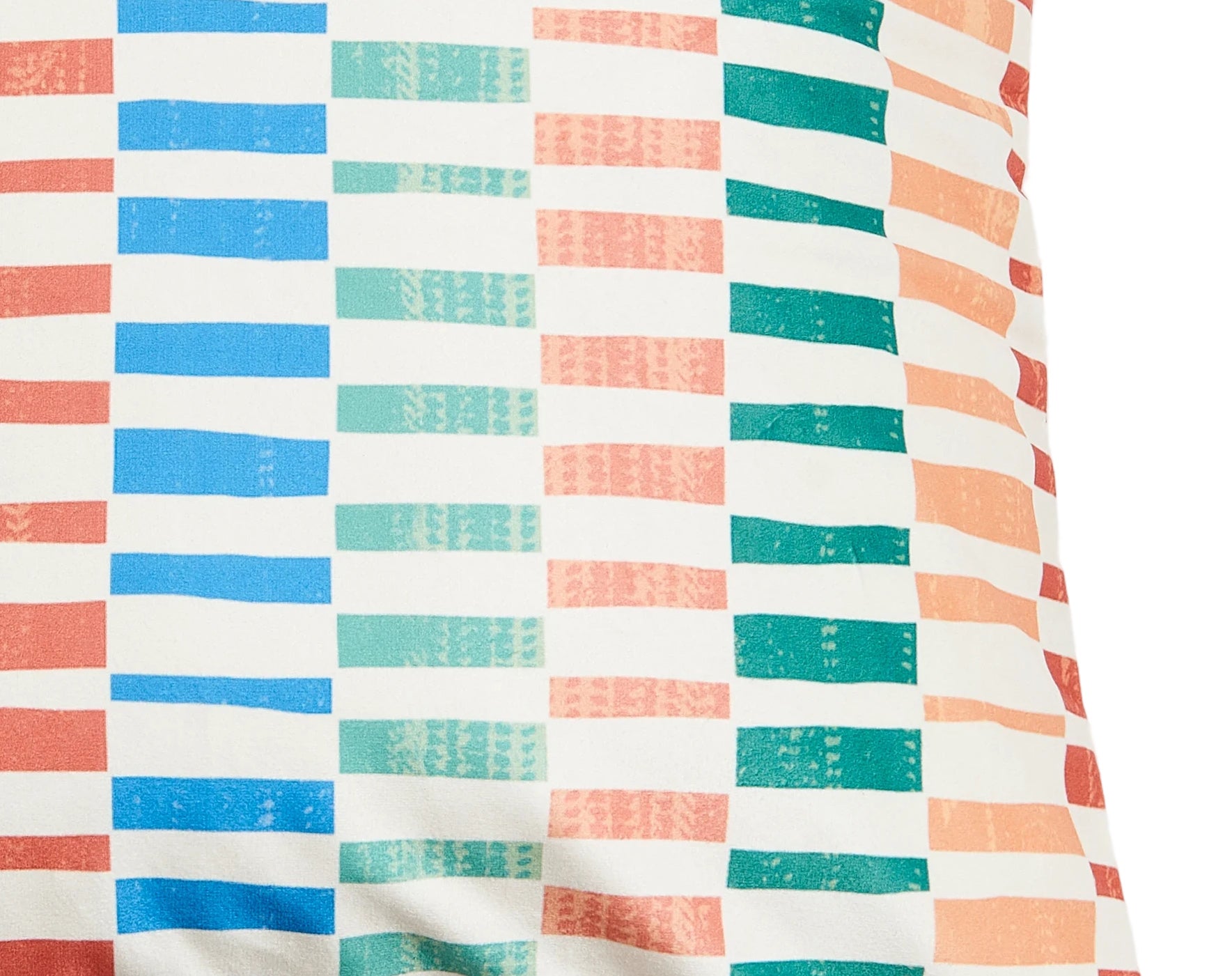 Fabric Square Decorative Pillow with Retro Puzzle & Multi-Color Design