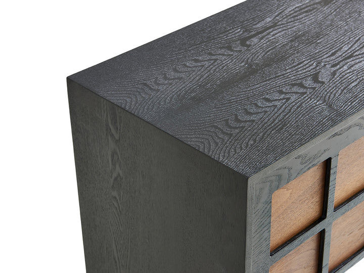 Mid-century plywood dressing table, premium wood grain veneer surface
