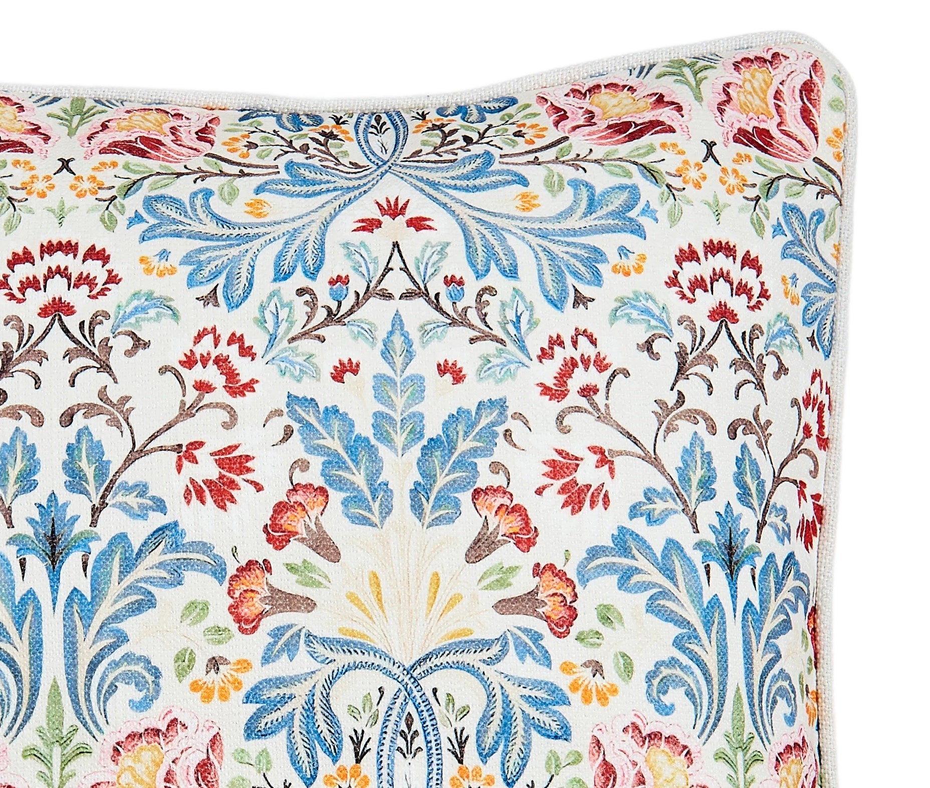 Fabric Square Pillow with Retro Floral & Botanical Pattern