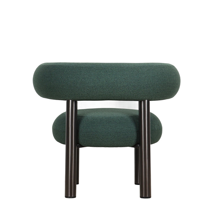 Back Profile of Indigo Gray-Blue Terry Fabric Accent Chair