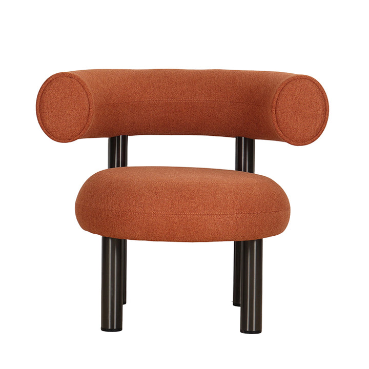 Tangerine Red Terry Fabric on Modern Accent Chair