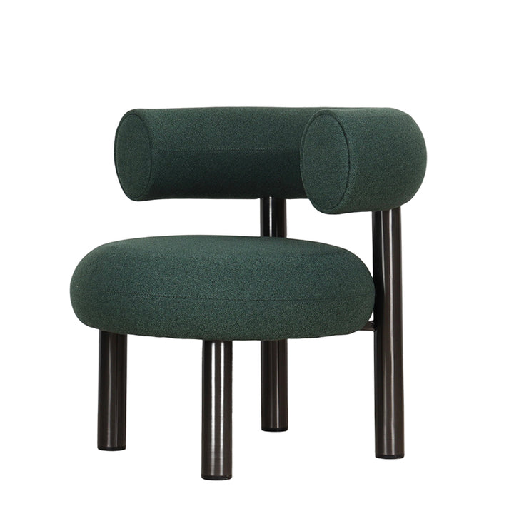 Terry Fabric Indigo Gray-Blue Modern Stainless Steel Accent Chair