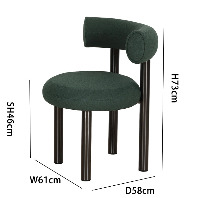 Indigo Gray Blue Stainless Steel Dining Chair: H73, Seat H46, W61cm
