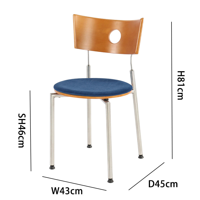 Versatile Velvet Chair: Size Chart (H81, W43, Seat H46cm