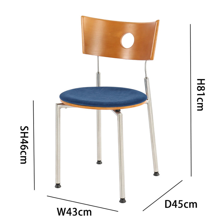 Versatile Velvet Chair: Size Chart (H81, W43, Seat H46cm
