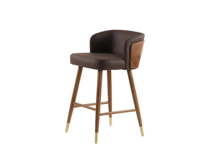 Brown Oak Bar Stool - Modern Style