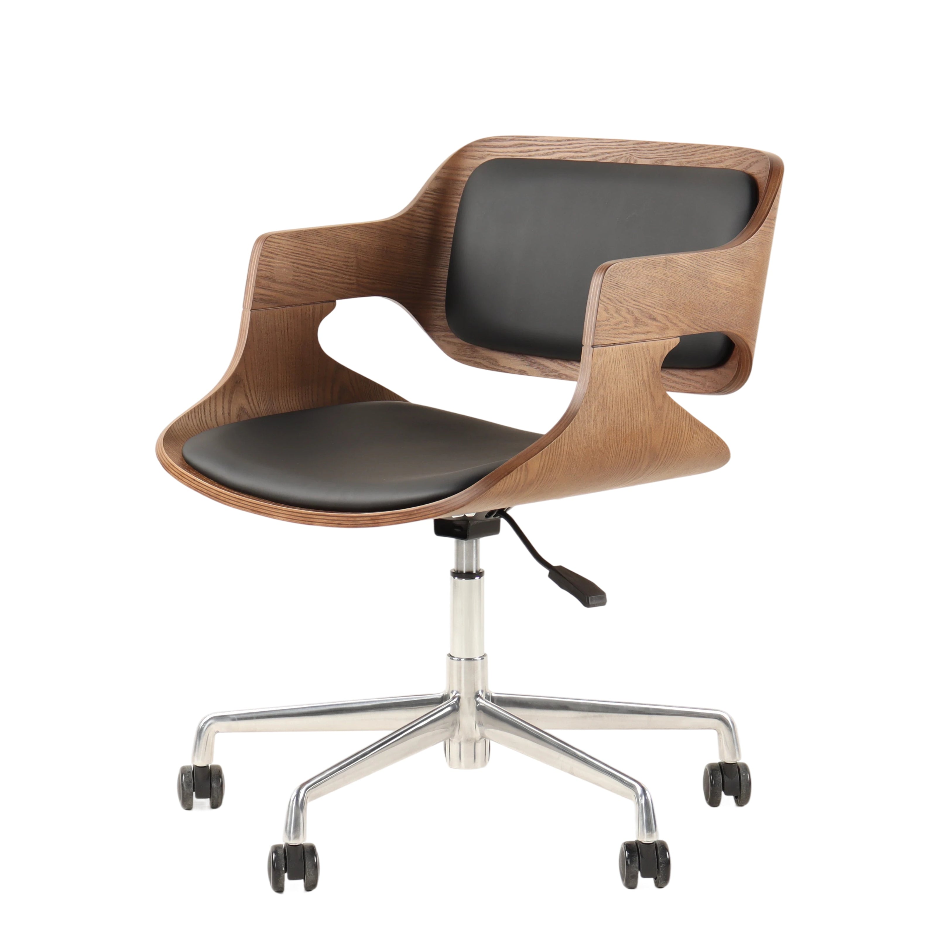 Microfiber Leather Office Chair -  (With Armrests, Height-Adjustable，Rolling)
