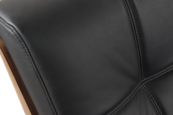 Armless Mid-Century Modern Accent Chair - Fine genuine cowhide upholstery