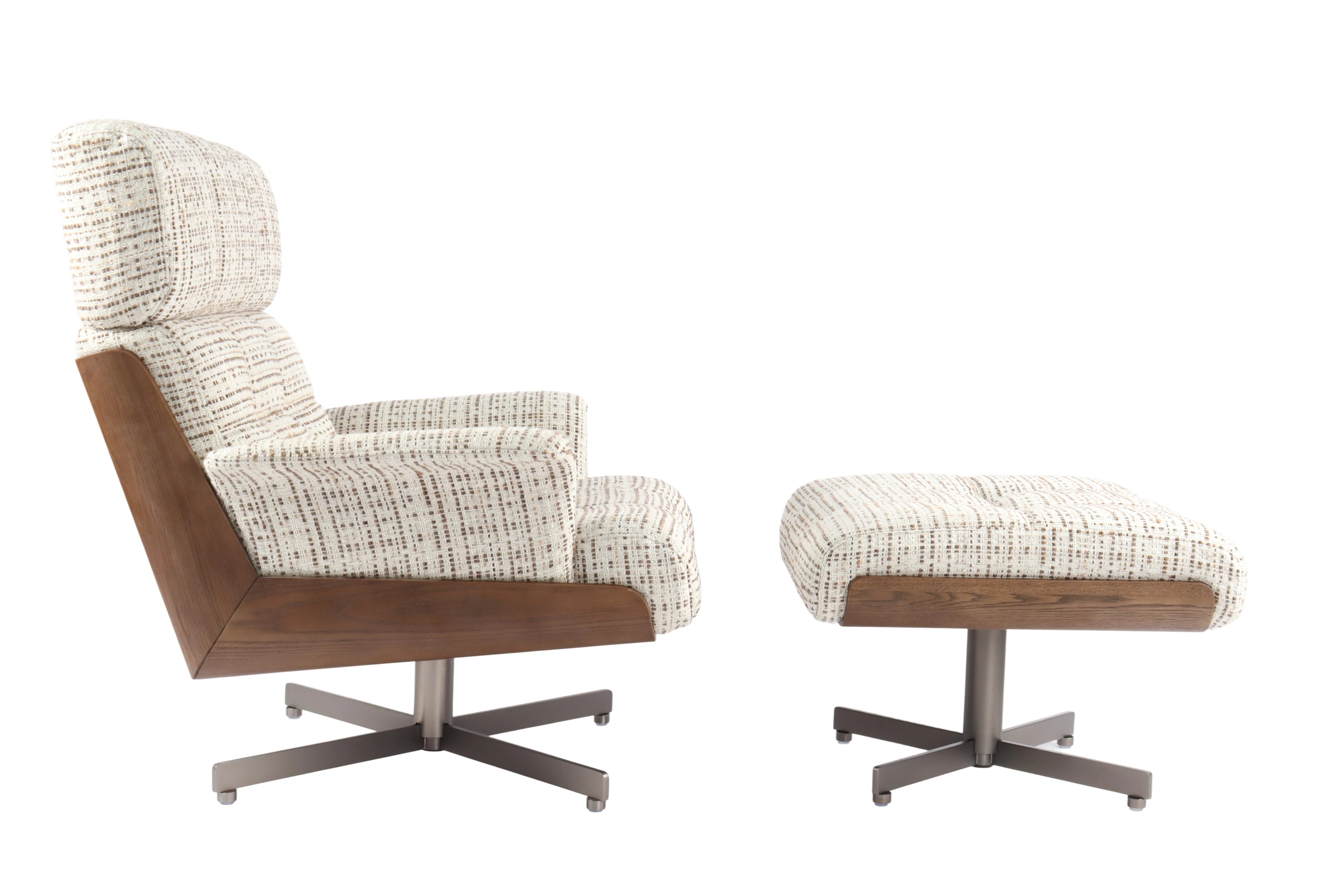 Contemporary woven lounge chair + ottoman (more comfort)