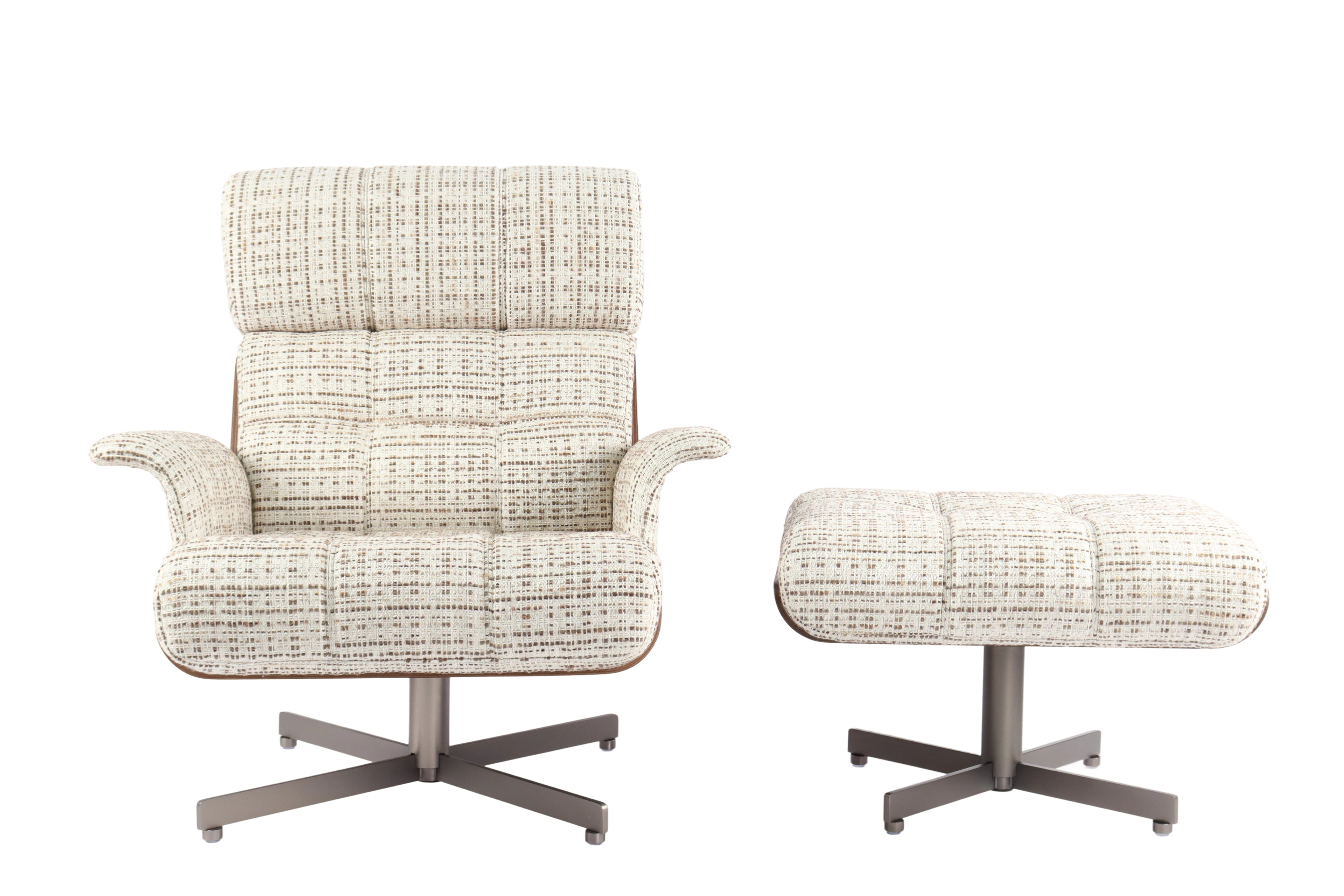 Contemporary lounge chair & ottoman: used together or separately