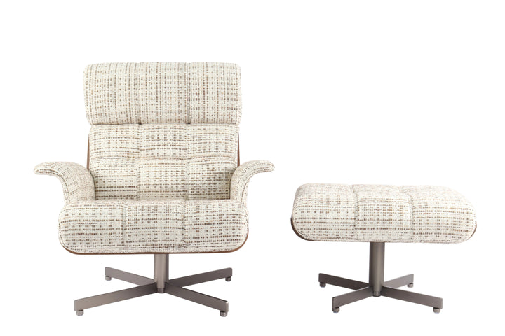 Contemporary lounge chair & ottoman: used together or separately