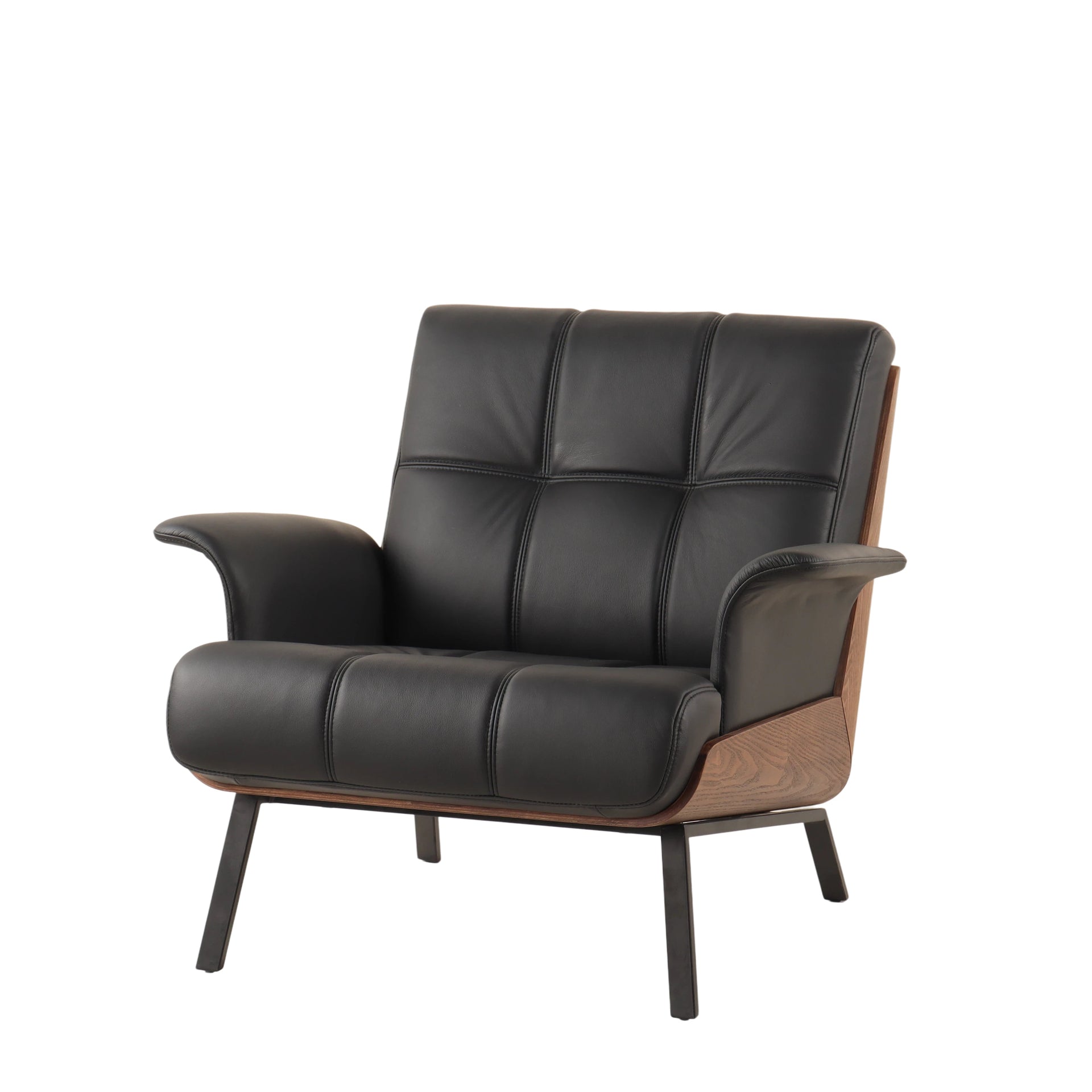 Mid-Century Modern Leather Accent Chair - With Armrest, Multi-scene suitable for any corner