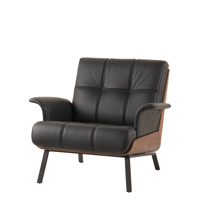 Mid-Century Modern Leather Accent Chair - With Armrest, Multi-scene suitable for any corner
