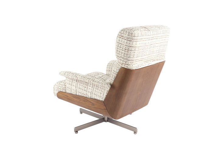 Contemporary lounge chair, curved wood multi-layer board frame