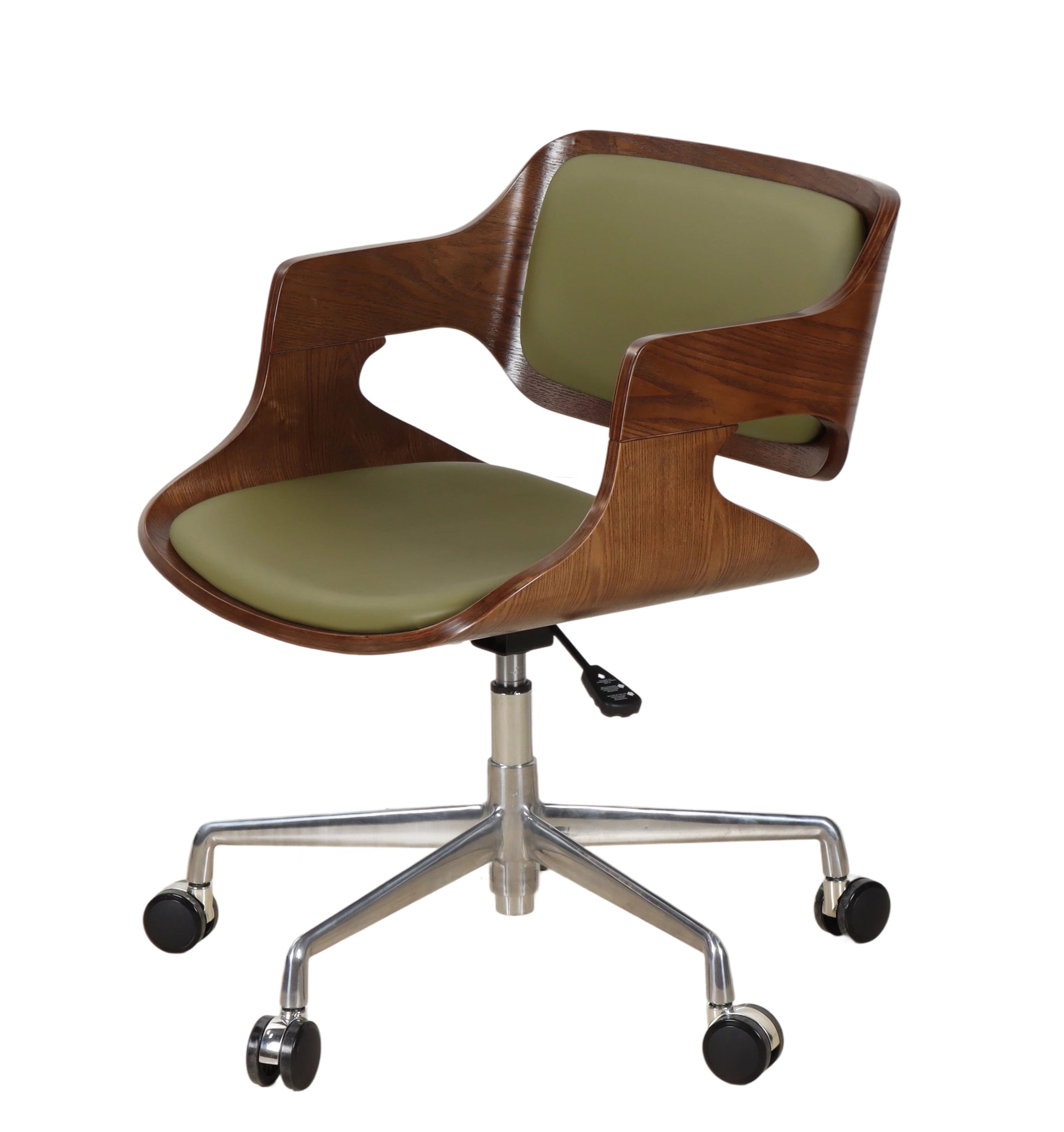 Avocado Green Microfiber Leather Office Chair (With Armrests, Height-Adjustable, Rolling)
