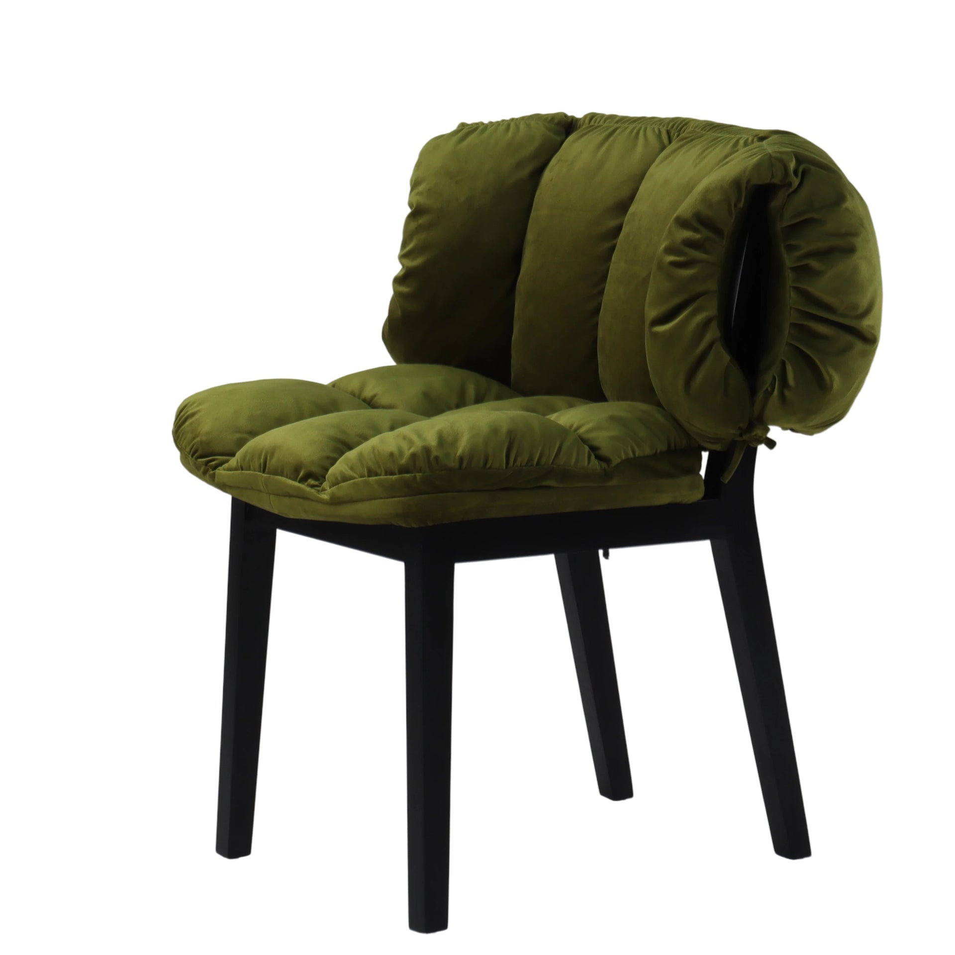 Moss Green Velvet Ash Dining Chair - Overall High Comfort Level