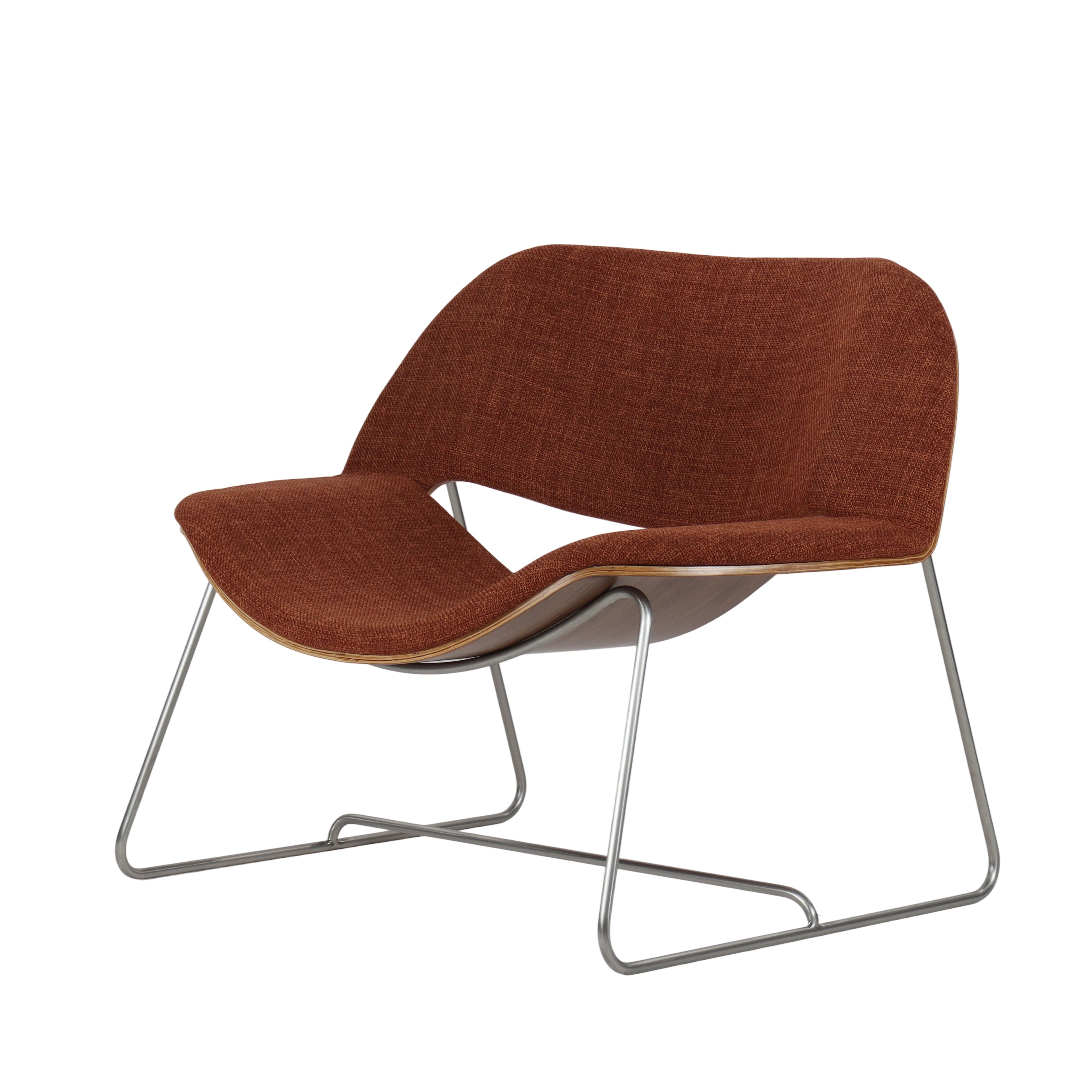 Smiley design lounge chair with bentwood frame