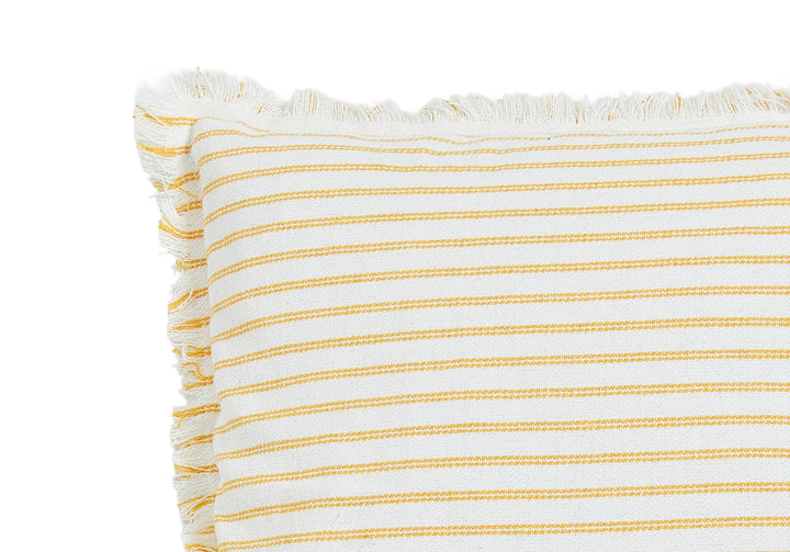 Linen Yellow Striped Fabric Detail
