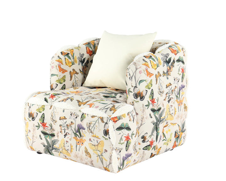 Butterfly-Flower Leisure Chair: Living Space, Spring Blossoms + Free Cushion

