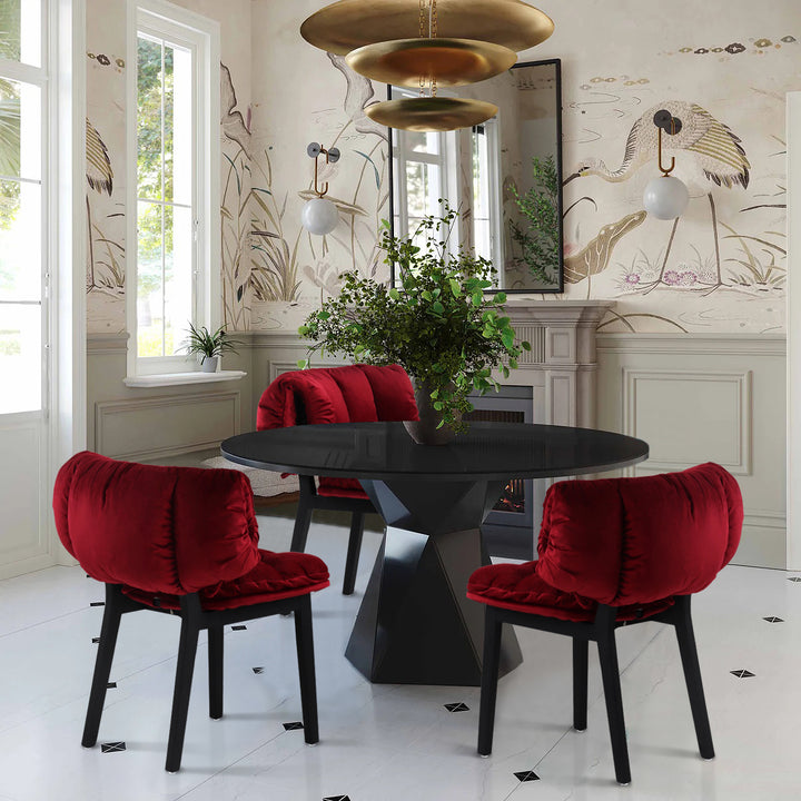 Velvet Ash Dining Chair - Granular Cotton Cushion, Ultra-Plush & Comfortable Seat