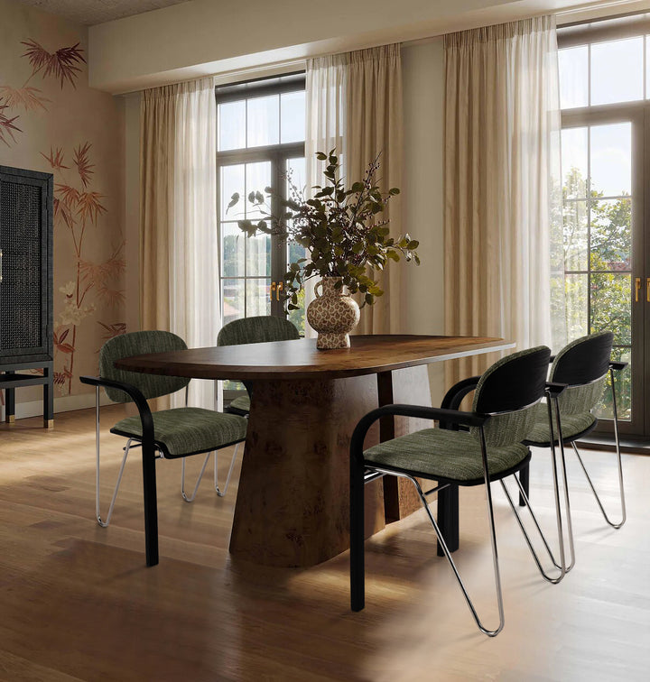 Sage Green Linen Dining Chair